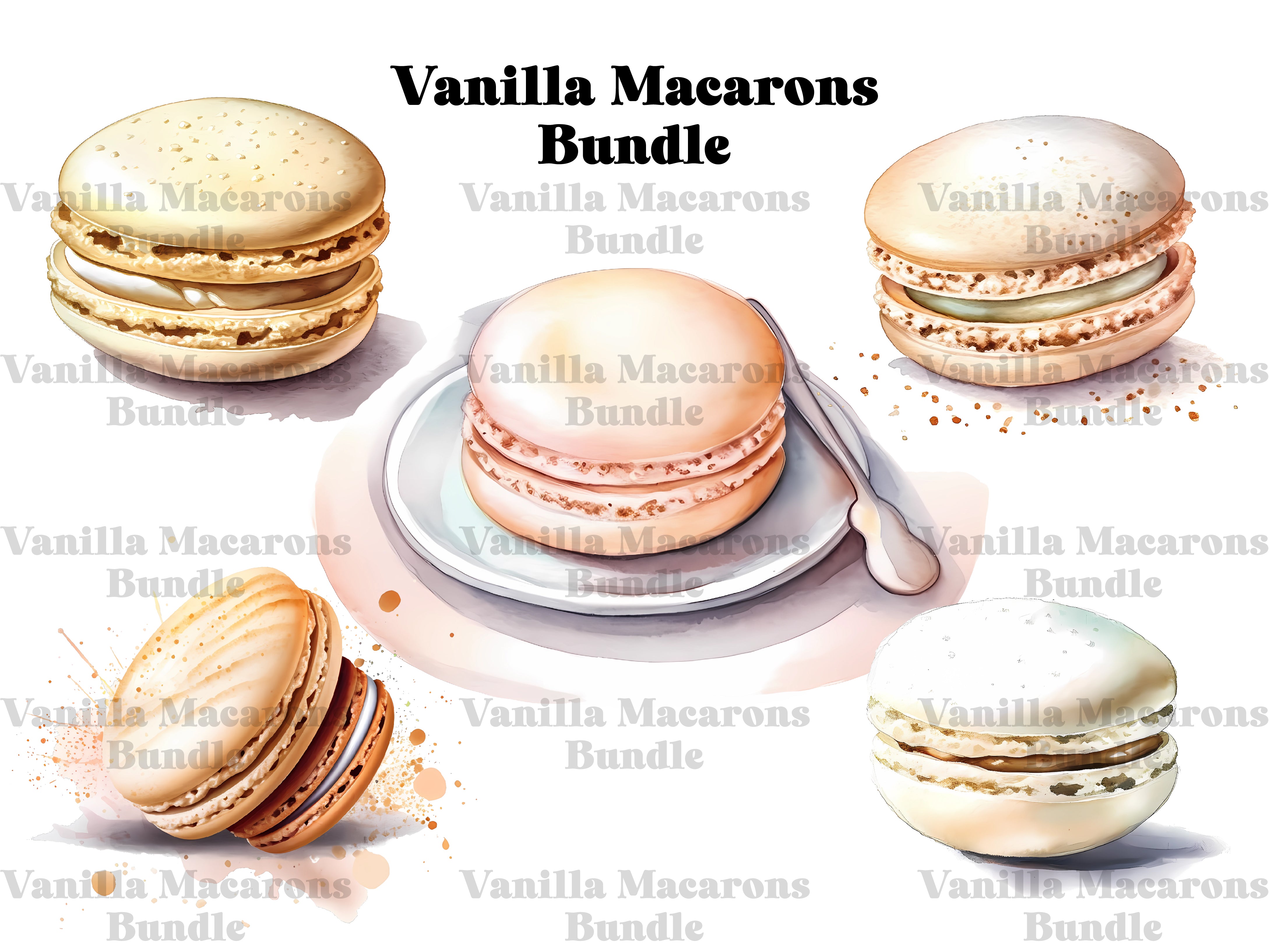 Vanilla Macarons Clipart - CraftNest