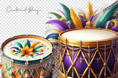 Mardi Gras Drum Clipart Bundle - CraftNest - Digital Crafting and Art
