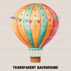 Hot Air Balloons Colorful Clipart Bundle - CraftNest - Digital Crafting and Art