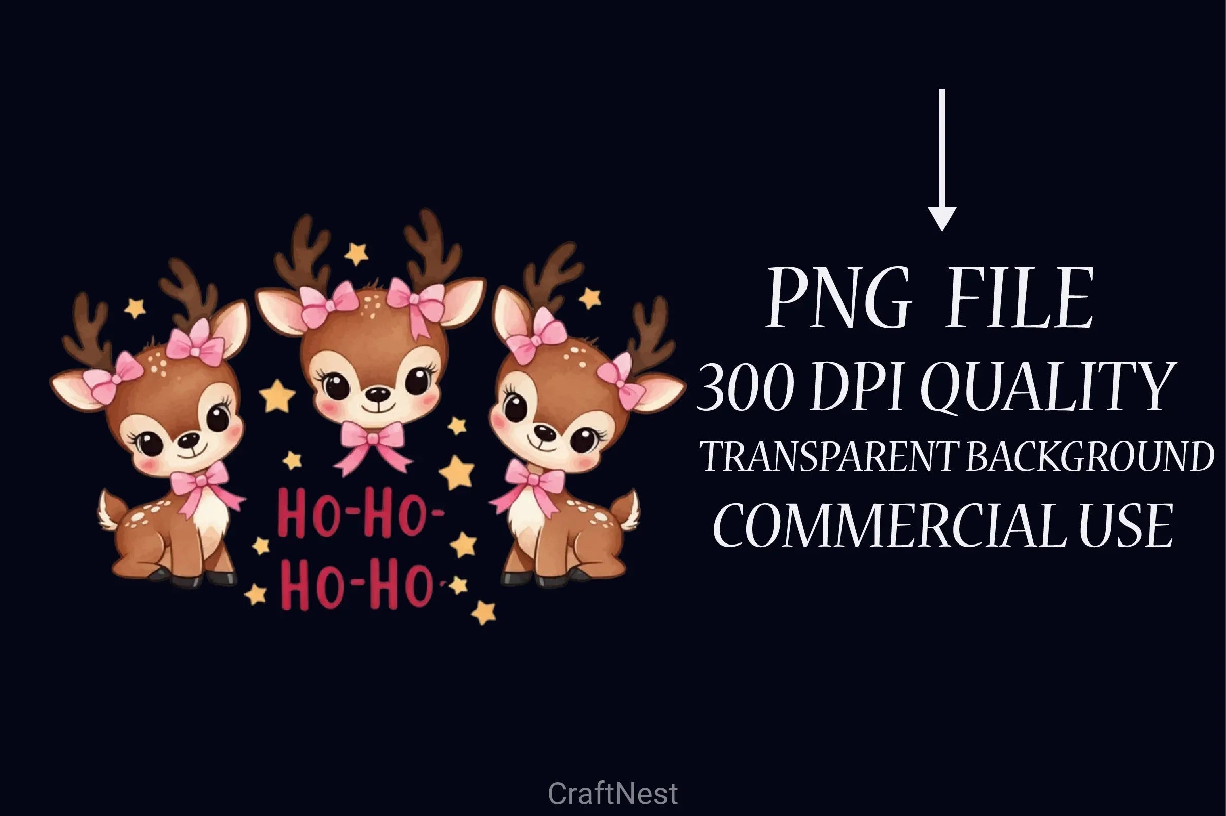 Merry Christmas Reindeer Clipart Bundle - CraftNest - Digital Crafting and Art