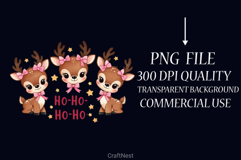 Merry Christmas Reindeer Clipart Bundle - CraftNest - Digital Crafting and Art