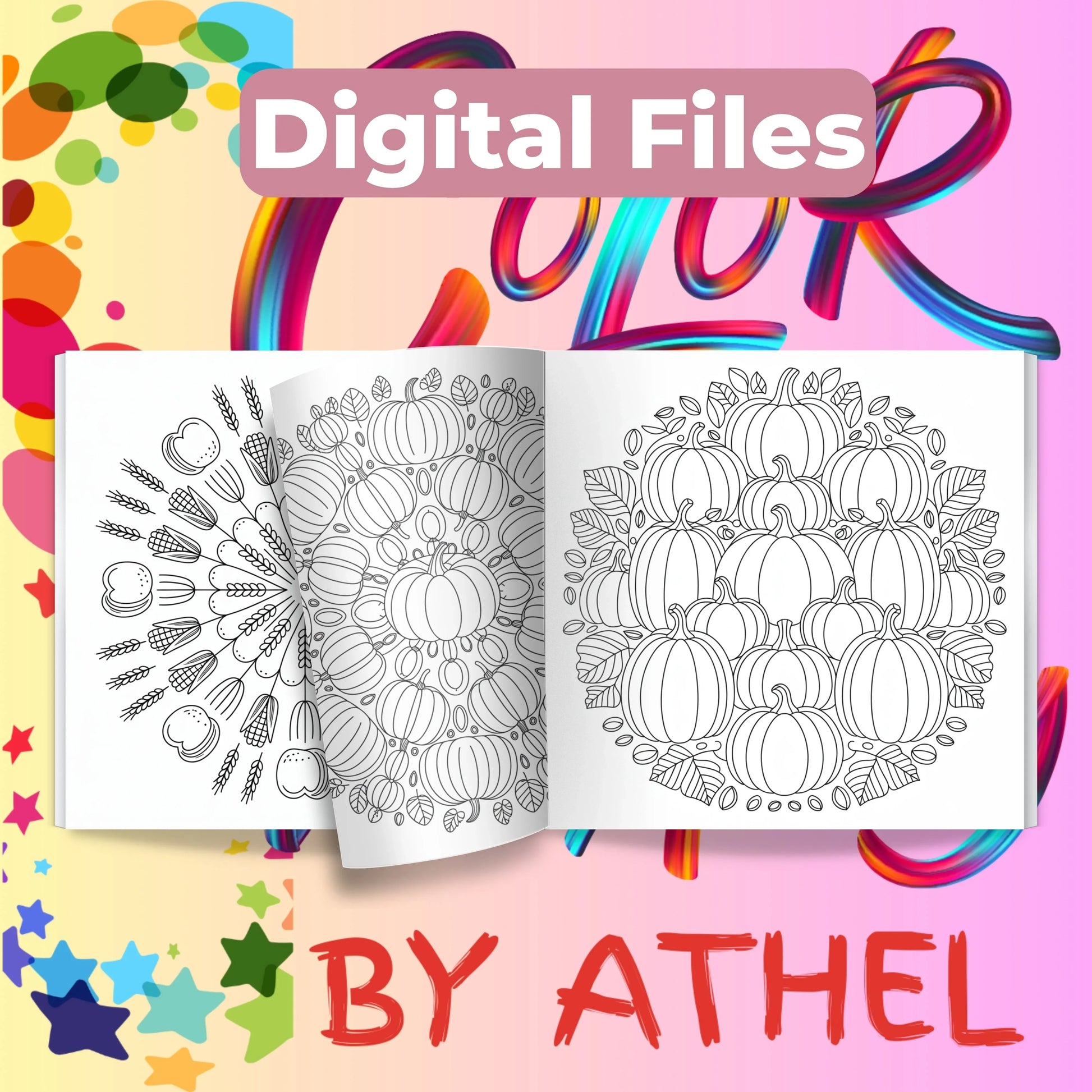 Whimsical Autumn Mandalas Coloring Book Bundle - CraftNest - Digital Crafting and Art