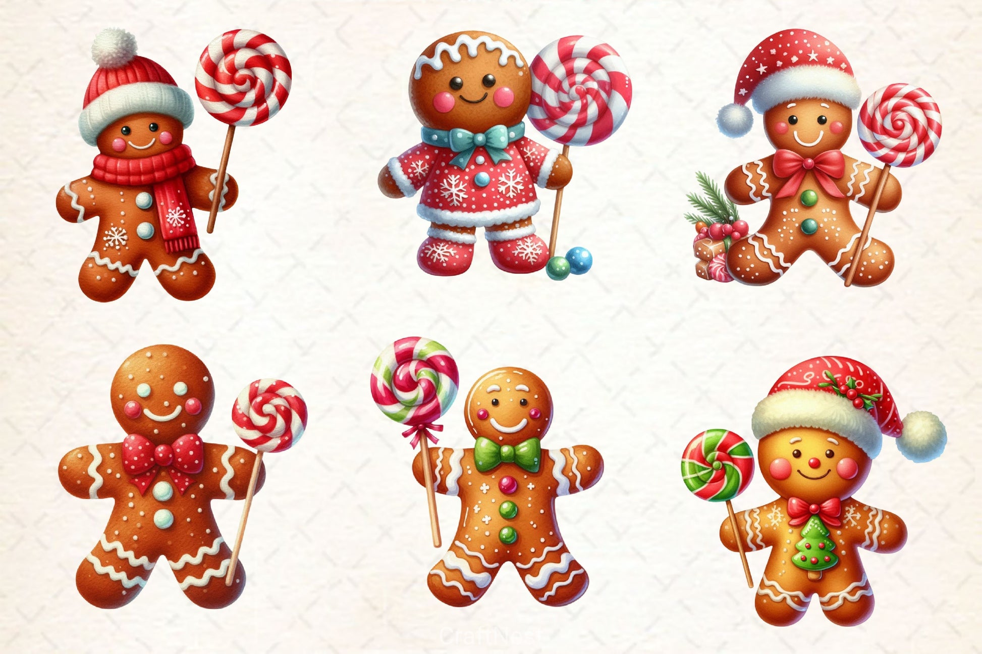 Christmas Gingerbread Man Clipart Bundle 3 - CraftNest - Digital Crafting and Art