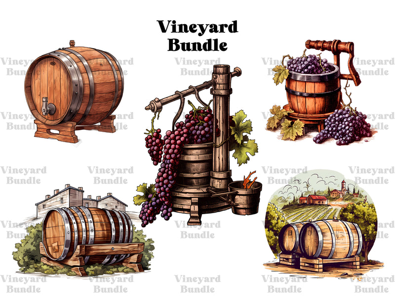 Winery - Vineyard Clipart - CraftNest