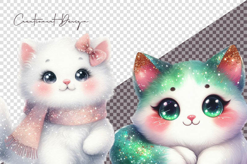 Glitter Cat's Clipart Bundle - CraftNest - Digital Crafting and Art