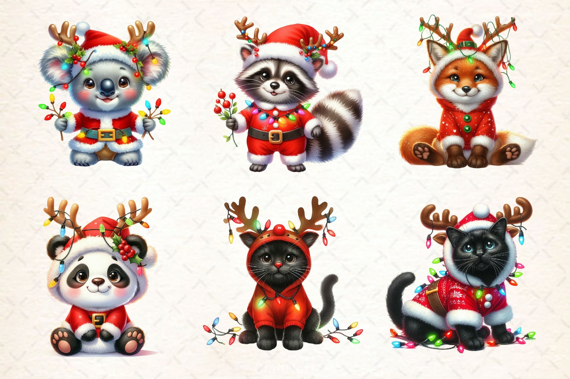 Christmas Animal Clipart Bundle 6 - CraftNest - Digital Crafting and Art