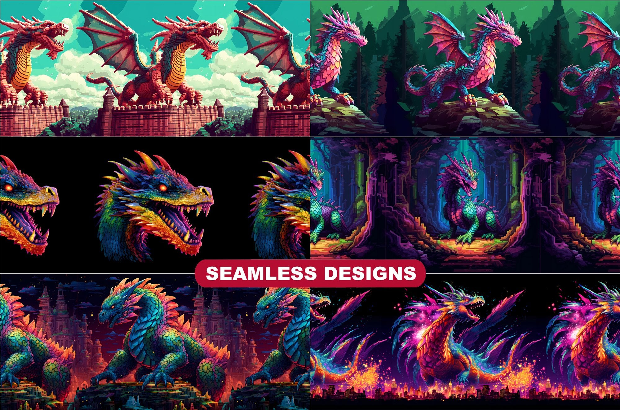 Pixel Art Dragon Tumbler Wrap - CraftNest