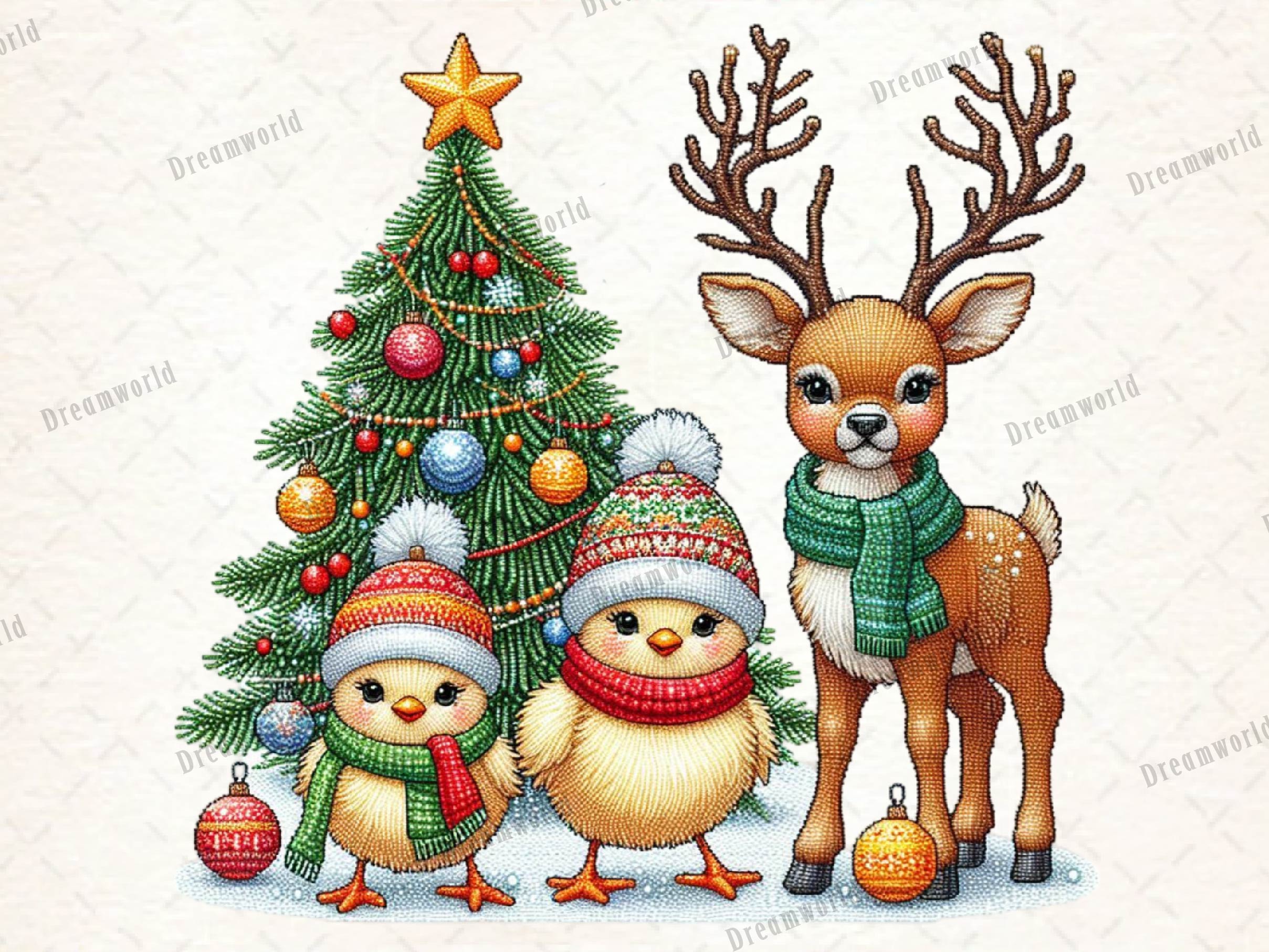 Christmas Chicken Embroidered Clipart Bundle 2 - CraftNest - Digital Crafting and Art