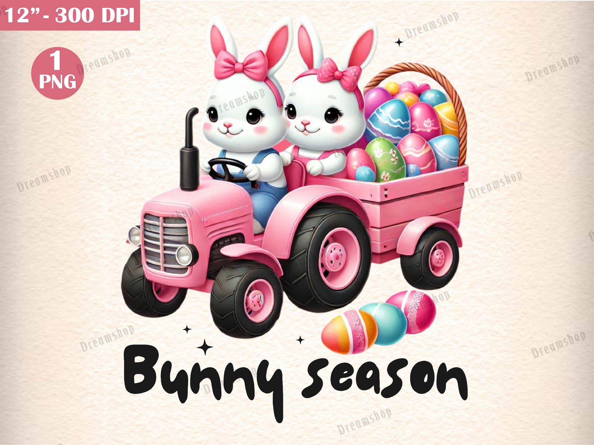 Easter Tractor Farm Tractor Clipart Bundle - CraftNest - Digital Crafting and Art
