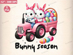 Easter Tractor Farm Tractor Clipart Bundle - CraftNest - Digital Crafting and Art