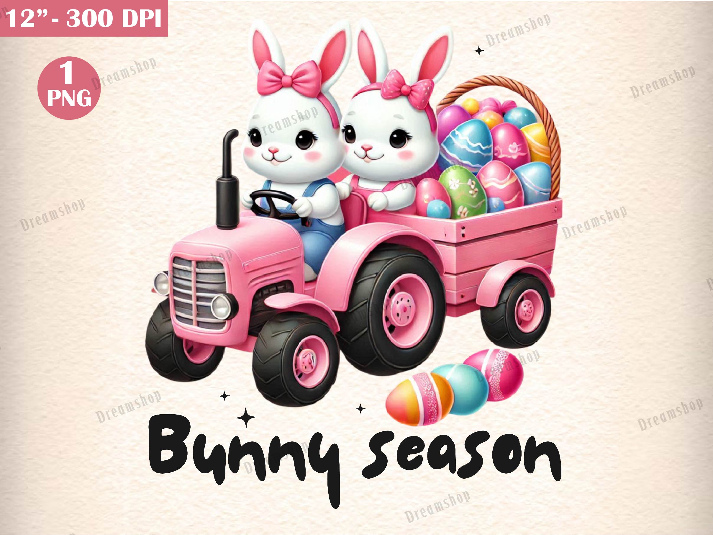Easter Tractor Farm Tractor Clipart Bundle - CraftNest - Digital Crafting and Art