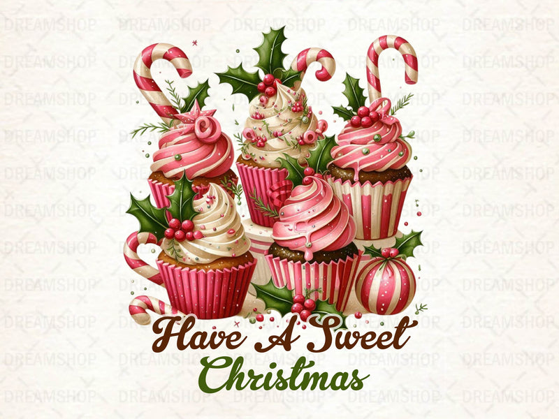 Have A Sweet Christmas Christmas Cupcake Clipart Bundle - CraftNest - Digital Crafting and Art