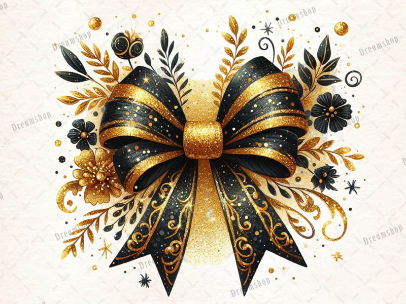 Gold Glitter Coquette Bow Clipart Bundle 1 - CraftNest - Digital Crafting and Art