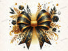 Gold Glitter Coquette Bow Clipart Bundle 1