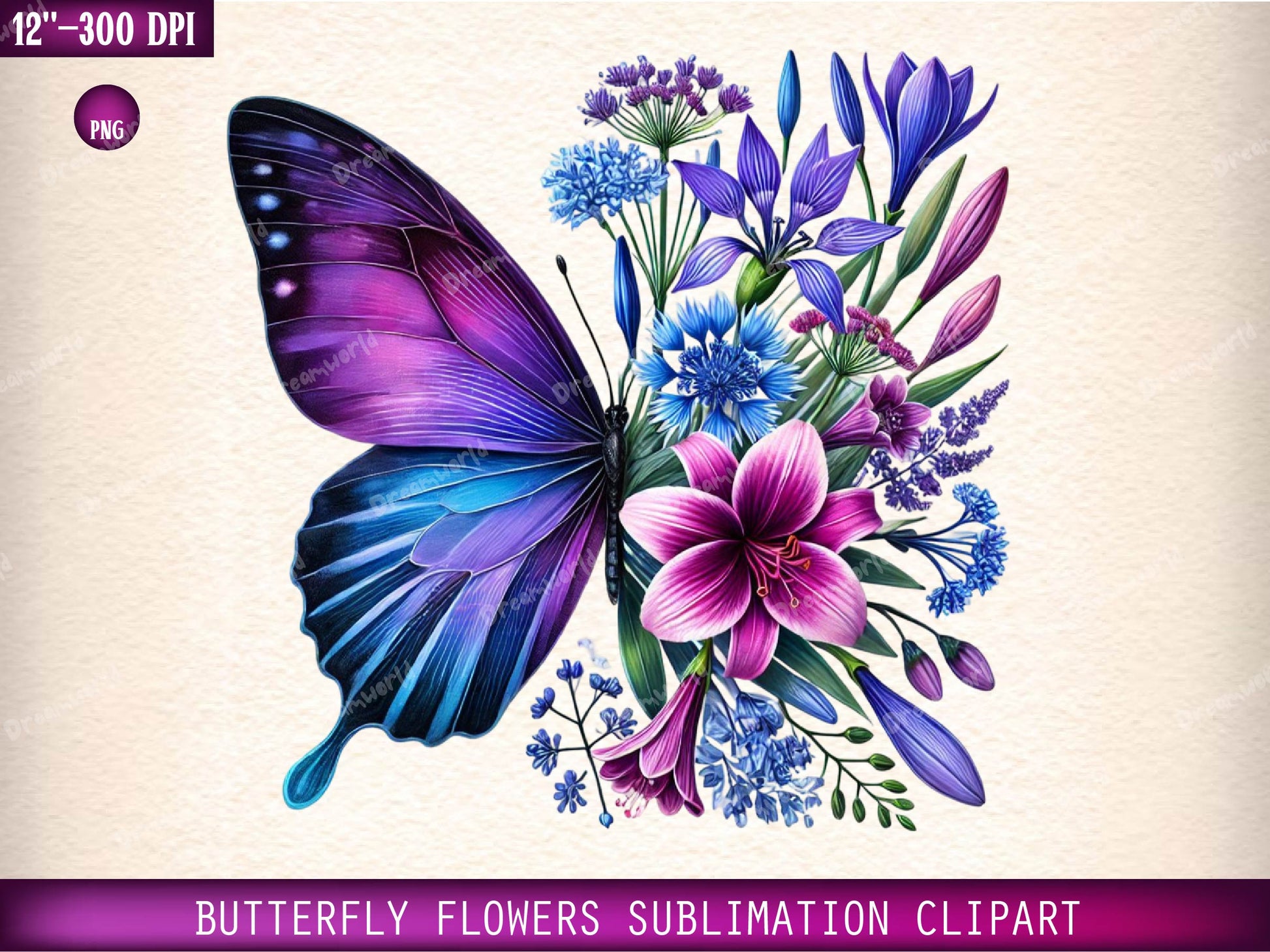 Butterfly Flowers Clipart Bundle 19 - CraftNest - Digital Crafting and Art