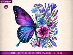 Butterfly Flowers Clipart Bundle 19 - CraftNest - Digital Crafting and Art