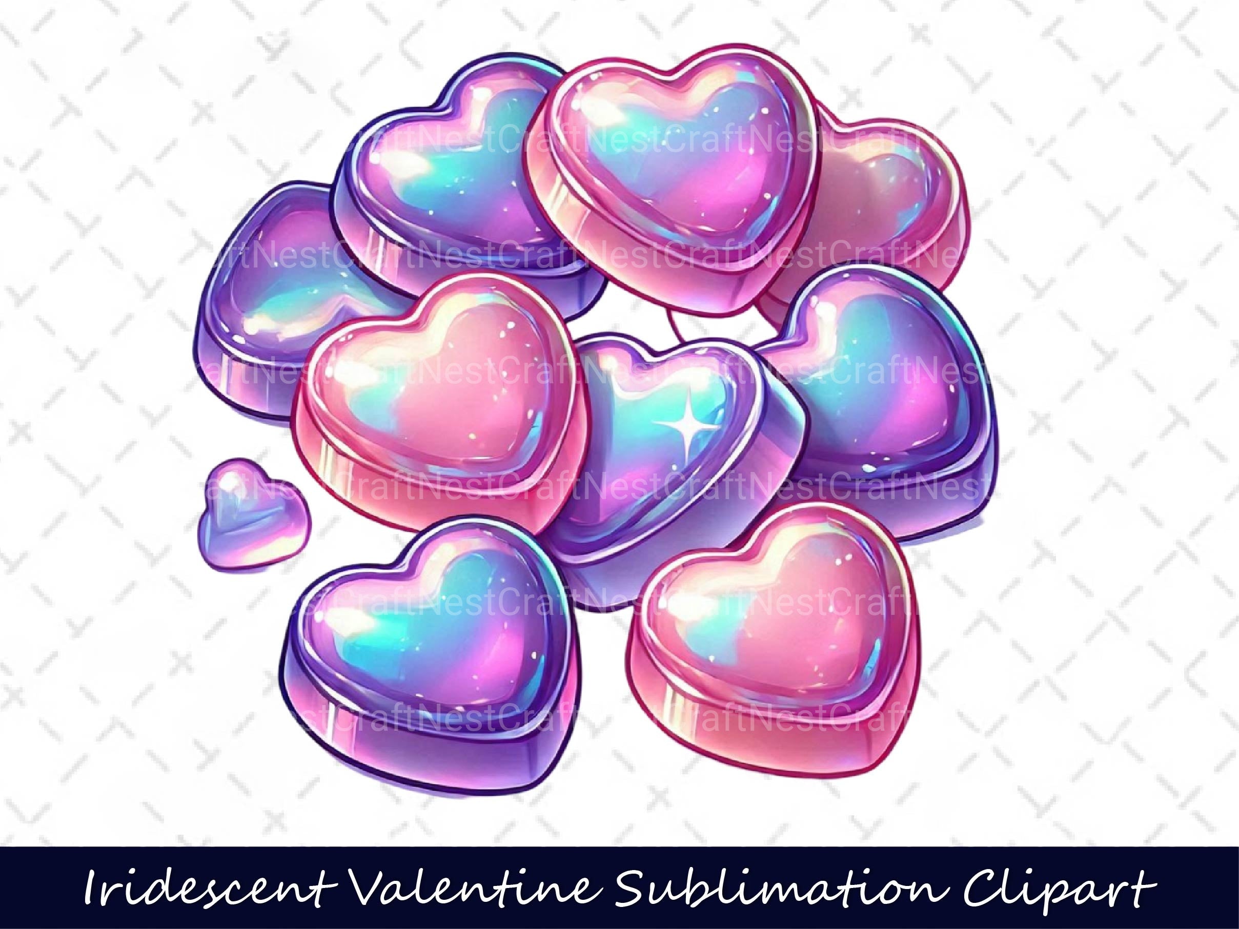 Iridescent Valentine Clipart Bundle 10 - CraftNest - Digital Crafting and Art