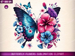 Butterfly Flowers Clipart Bundle 16 - CraftNest - Digital Crafting and Art