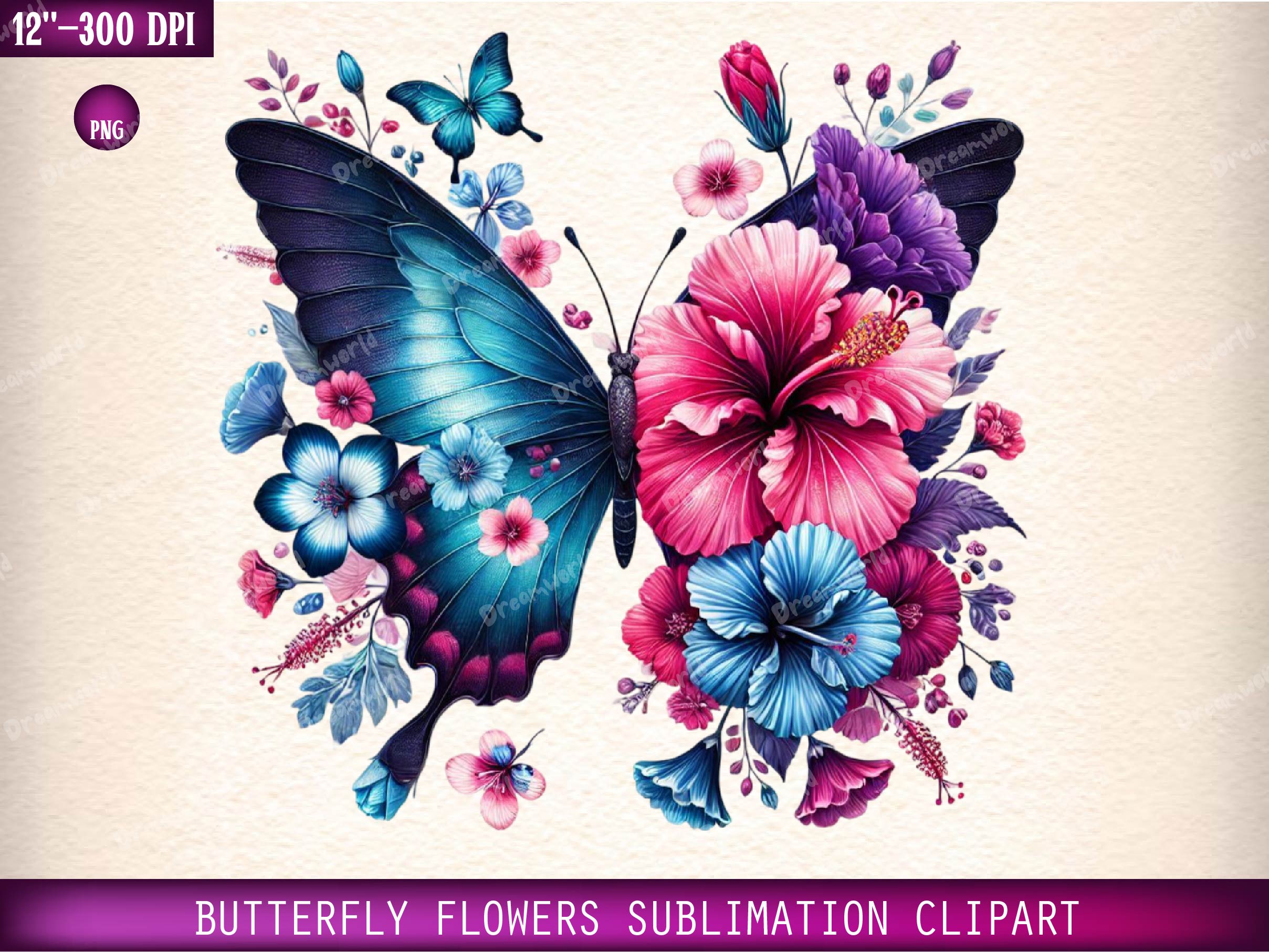 Butterfly Flowers Clipart Bundle 16 - CraftNest - Digital Crafting and Art