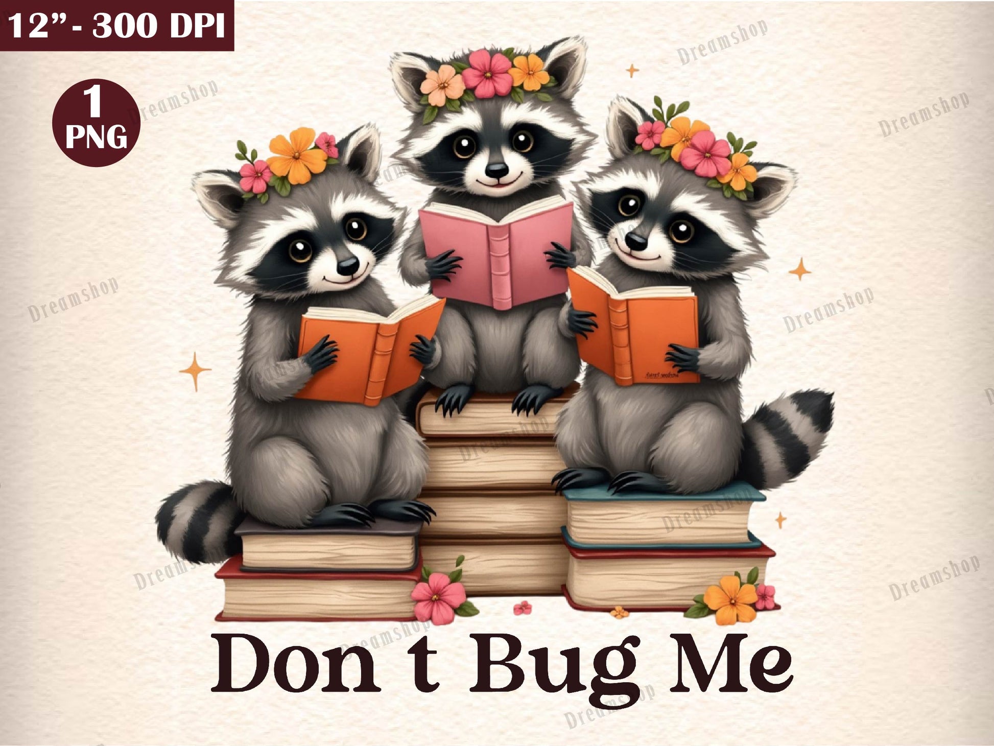 Don T Bug Me Funny Raccoon Bookish Clipart Bundle - CraftNest - Digital Crafting and Art