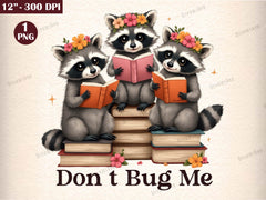 Don T Bug Me Funny Raccoon Bookish Clipart Bundle - CraftNest - Digital Crafting and Art