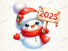 New Year Snowman Clipart Bundle 2