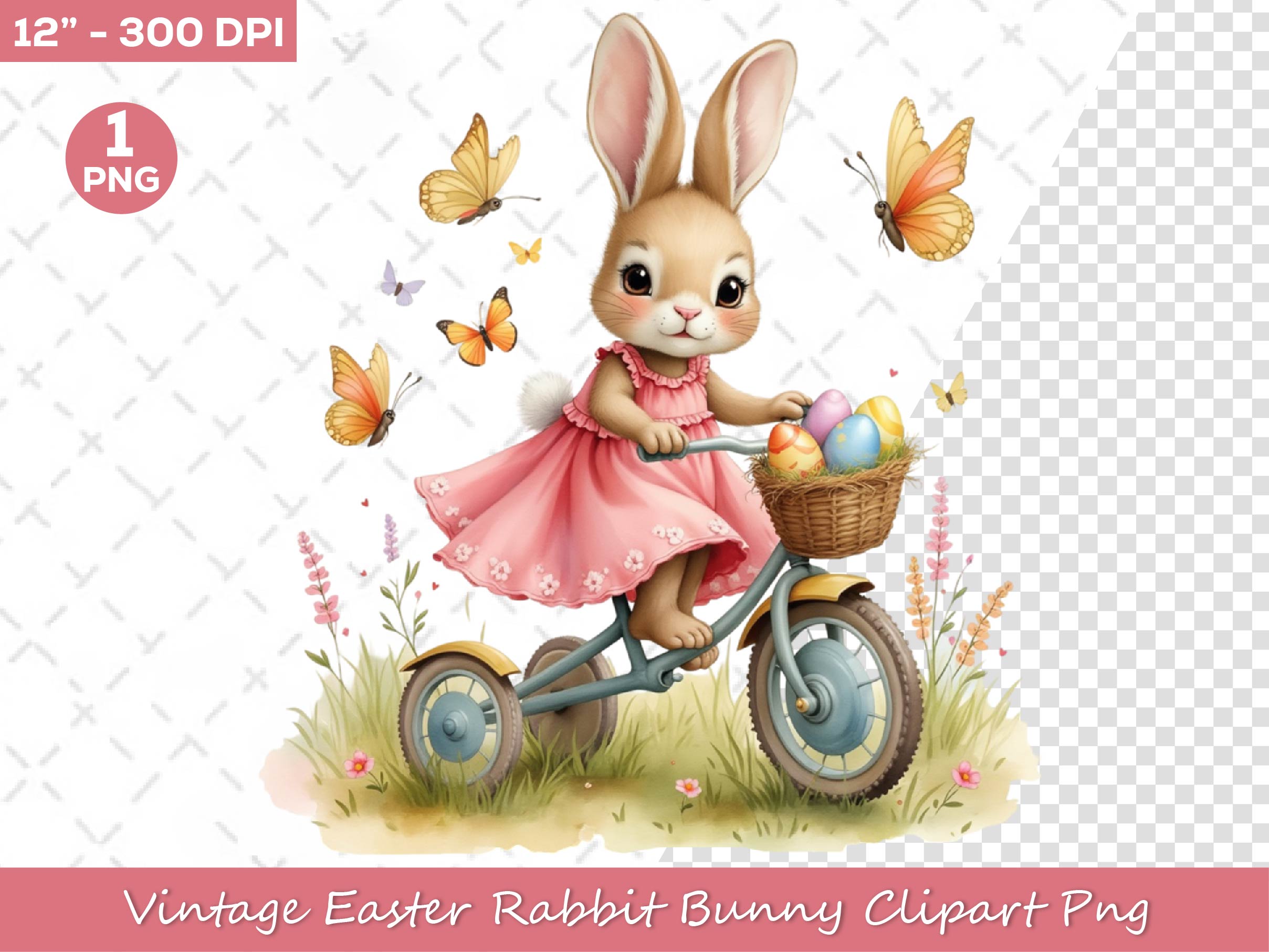 Vintage Easter Rabbit Bunny Clipart Bundle - CraftNest - Digital Crafting and Art