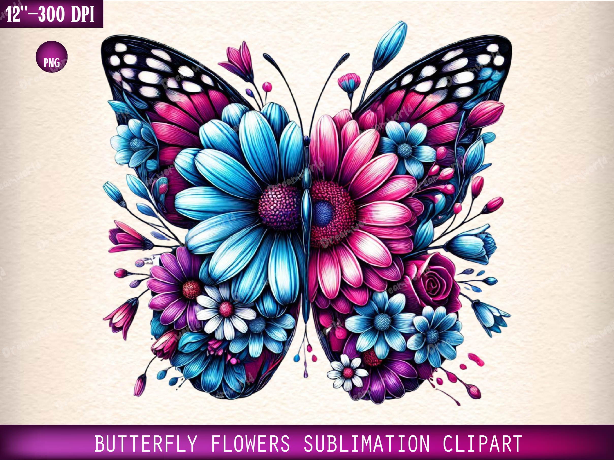 Butterfly Flowers Clipart Bundle 17 - CraftNest - Digital Crafting and Art
