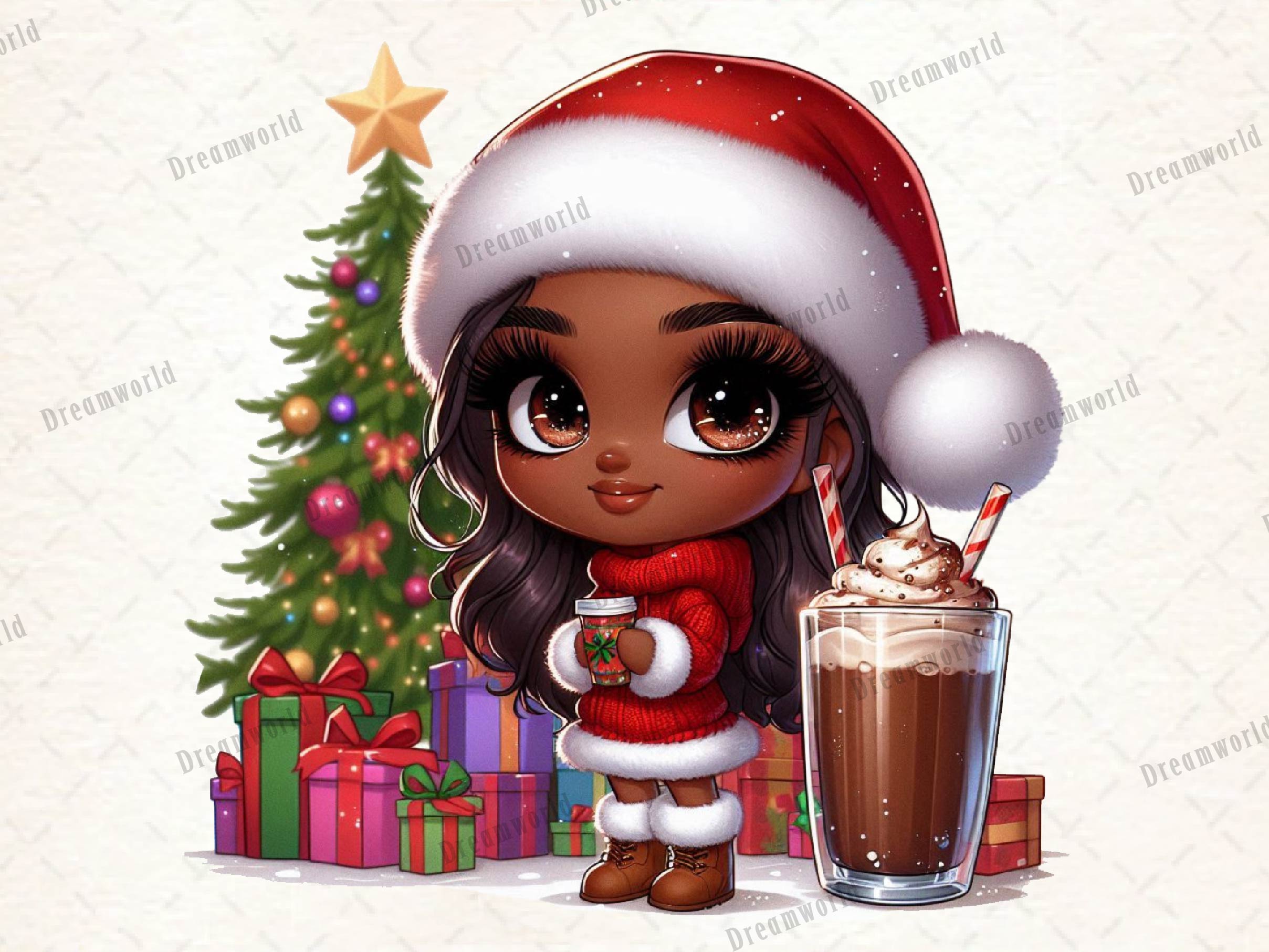 Christmas Christmas Black Girl Clipart Bundle 1 - CraftNest - Digital Crafting and Art