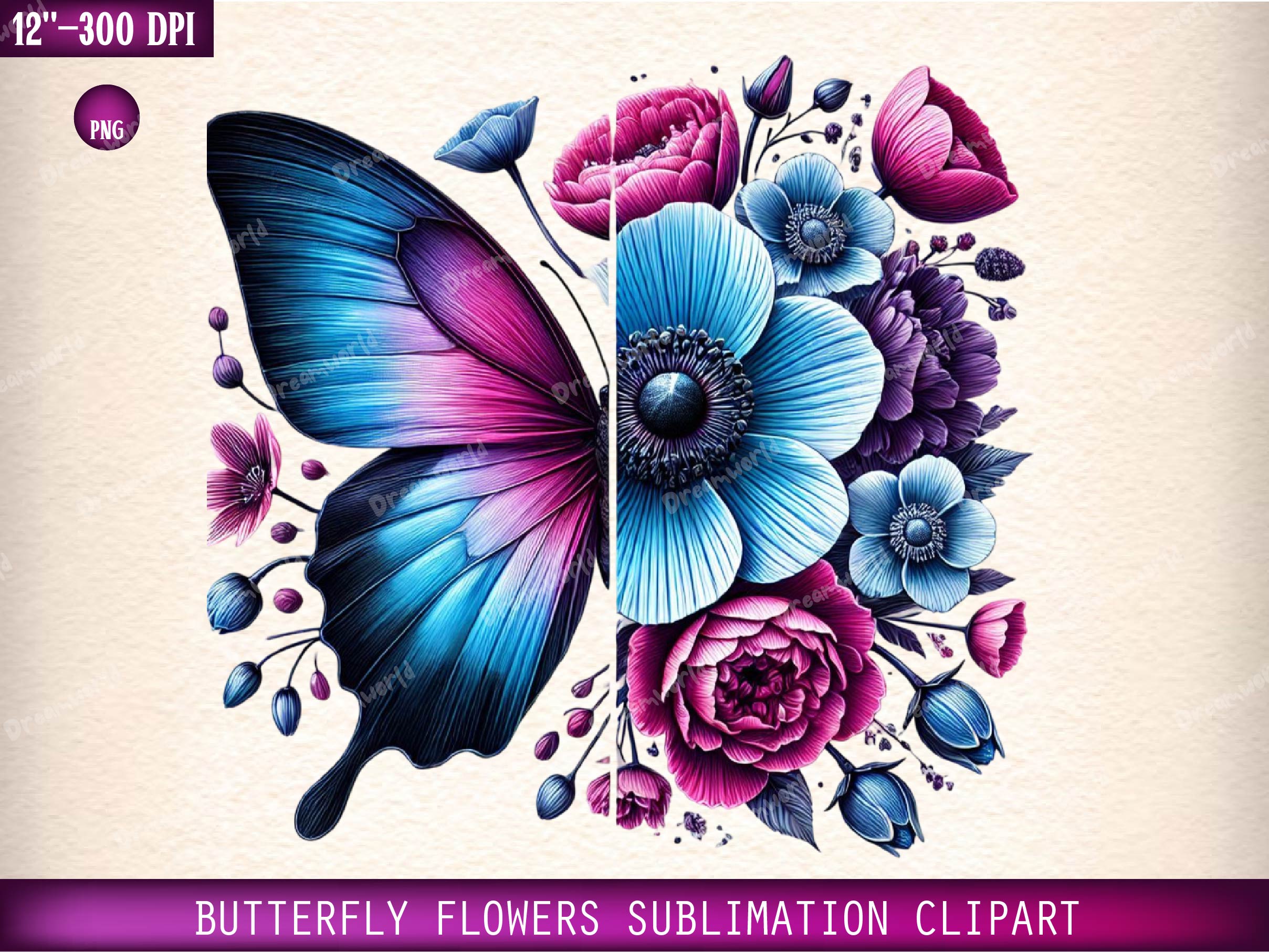 Butterfly Flowers Clipart Bundle 11 - CraftNest - Digital Crafting and Art