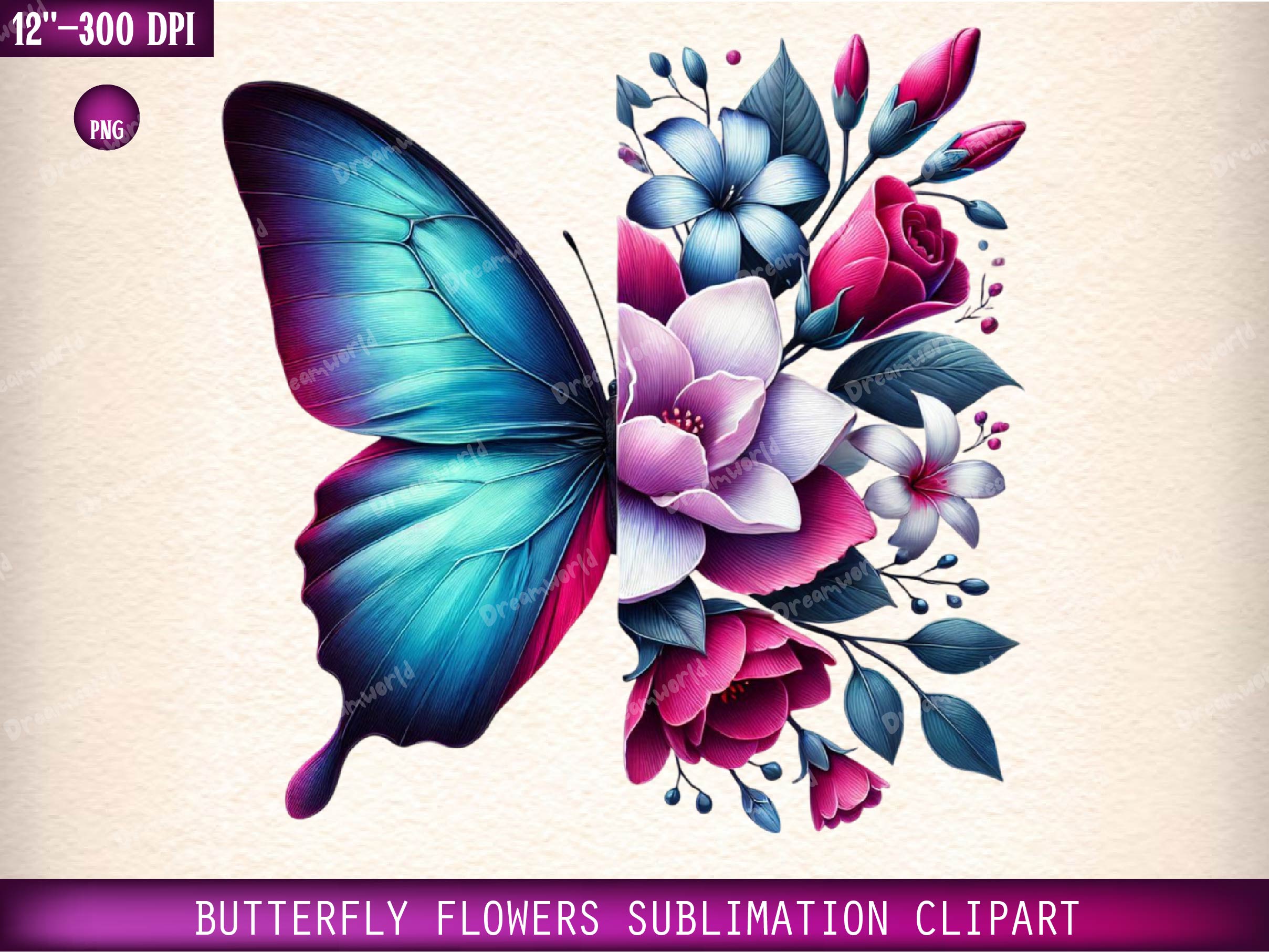 Butterfly Flowers Clipart Bundle 6 - CraftNest - Digital Crafting and Art
