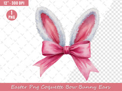 Easter Coquette Bow Bunny Ears Clipart Bundle - CraftNest - Digital Crafting and Art