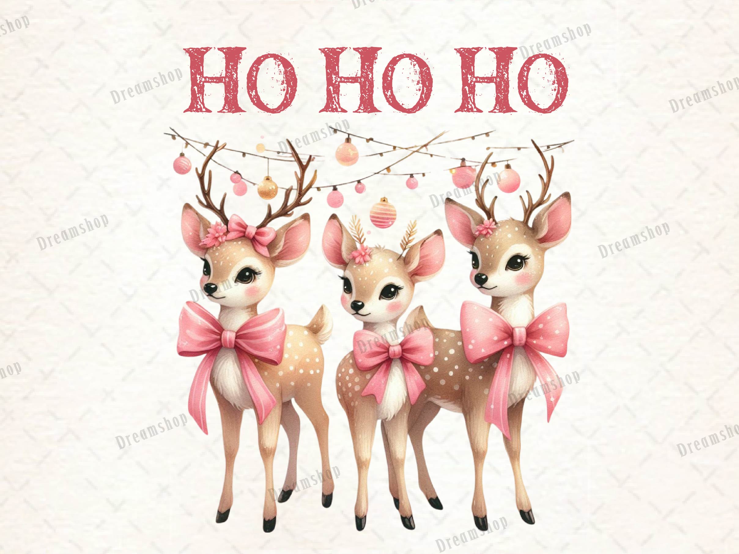 Christmas Deer Ho Ho Ho Deer Clipart Bundle - CraftNest - Digital Crafting and Art