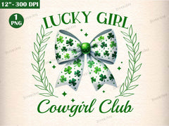 St Patricks Day Coquette Lucky Girl Clipart Bundle - CraftNest - Digital Crafting and Art