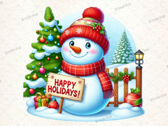 Christmas Western Snowman Clipart Bundle - CraftNest - Digital Crafting and Art