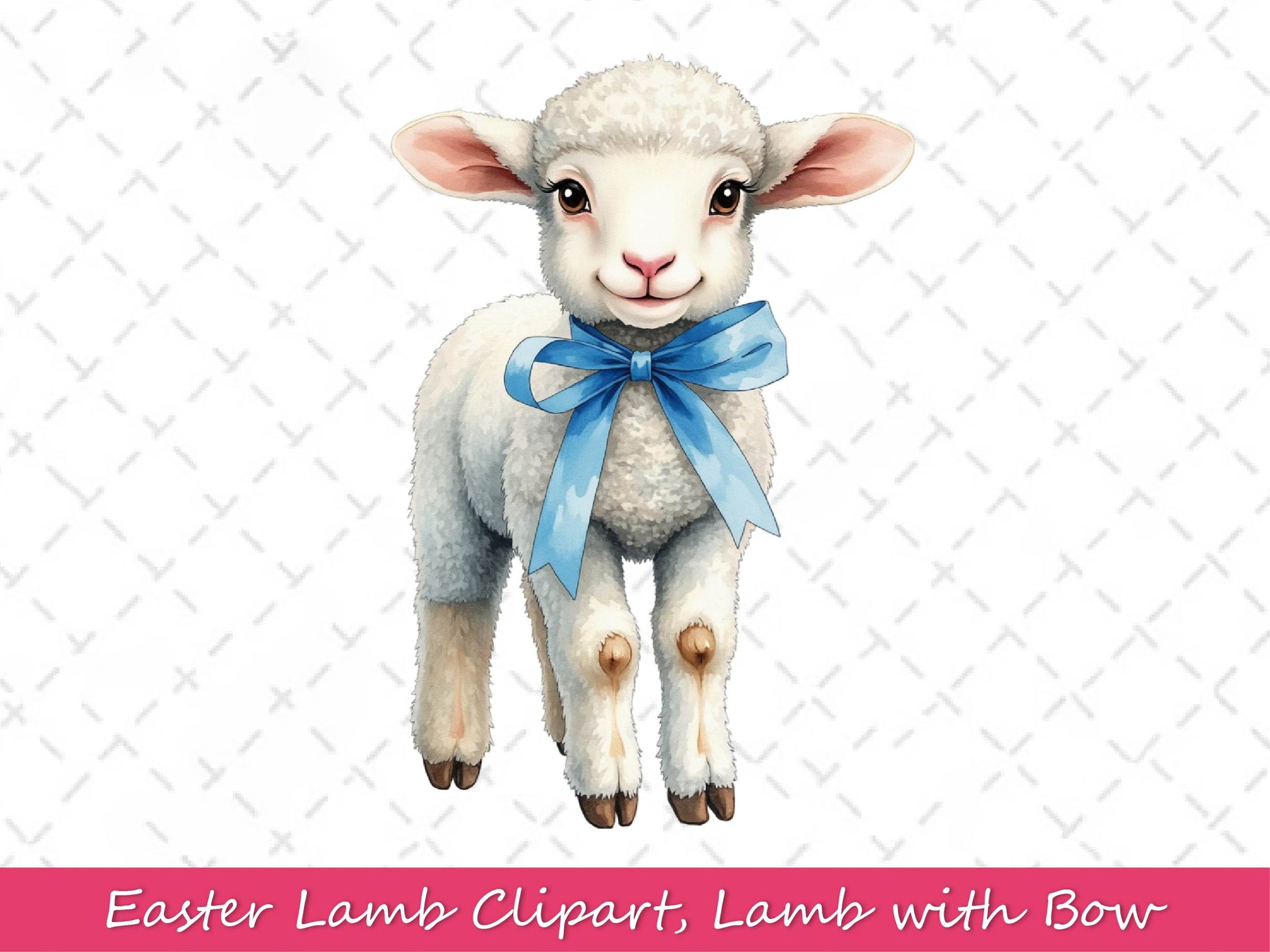 Easter Lamb Lamb With Bow Clipart Bundle - CraftNest - Digital Crafting and Art