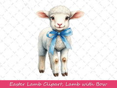 Easter Lamb Lamb With Bow Clipart Bundle - CraftNest - Digital Crafting and Art