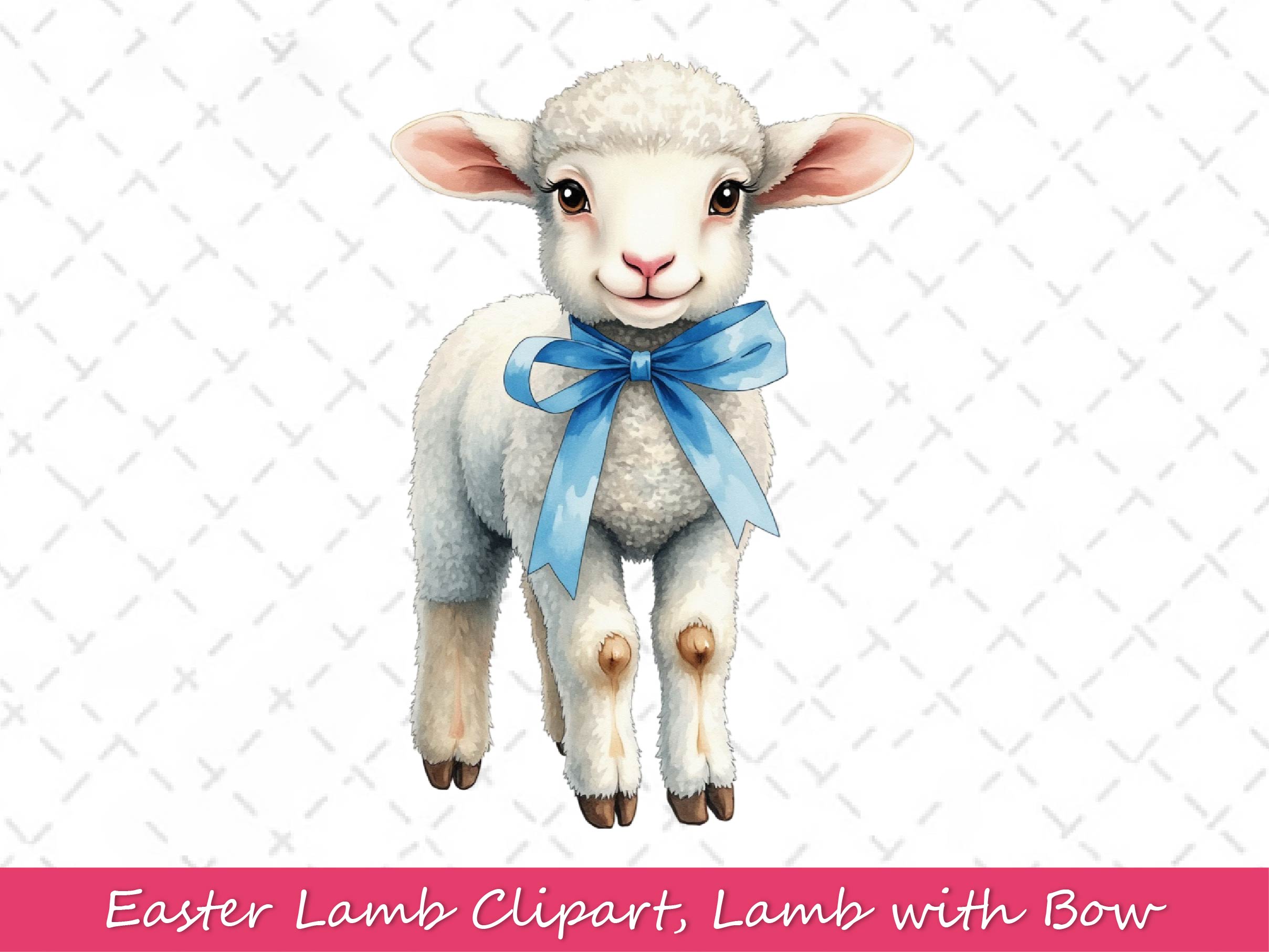 Easter Lamb Lamb With Bow Clipart Bundle - CraftNest - Digital Crafting and Art