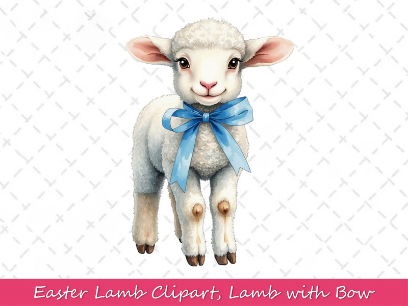 Easter Lamb Lamb With Bow Clipart Bundle - CraftNest - Digital Crafting and Art