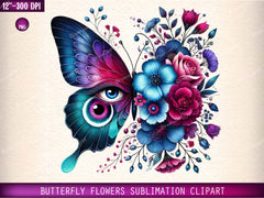 Butterfly Flowers Clipart Bundle14 - CraftNest - Digital Crafting and Art