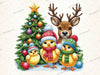 Christmas Chicken Embroidered Clipart Bundle 3