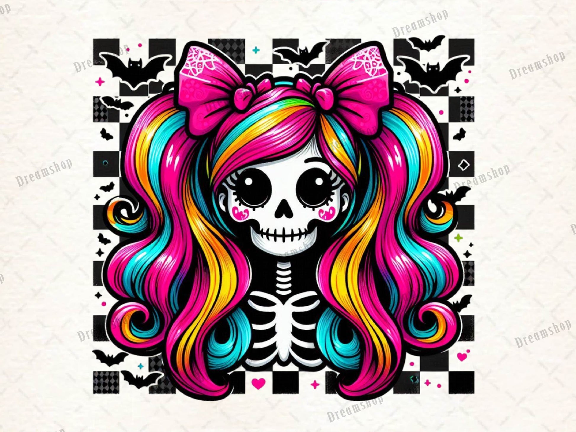 Whimsical Skeleton Girl Halloween Clipart Bundle - CraftNest - Digital Crafting and Art