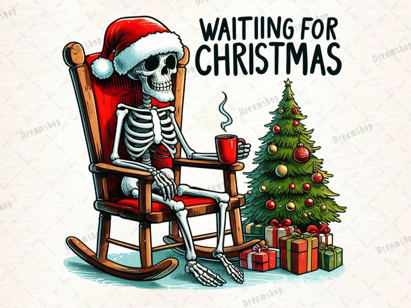 Halloween Skeleton Waiting For Christmas Clipart Bundle - CraftNest - Digital Crafting and Art