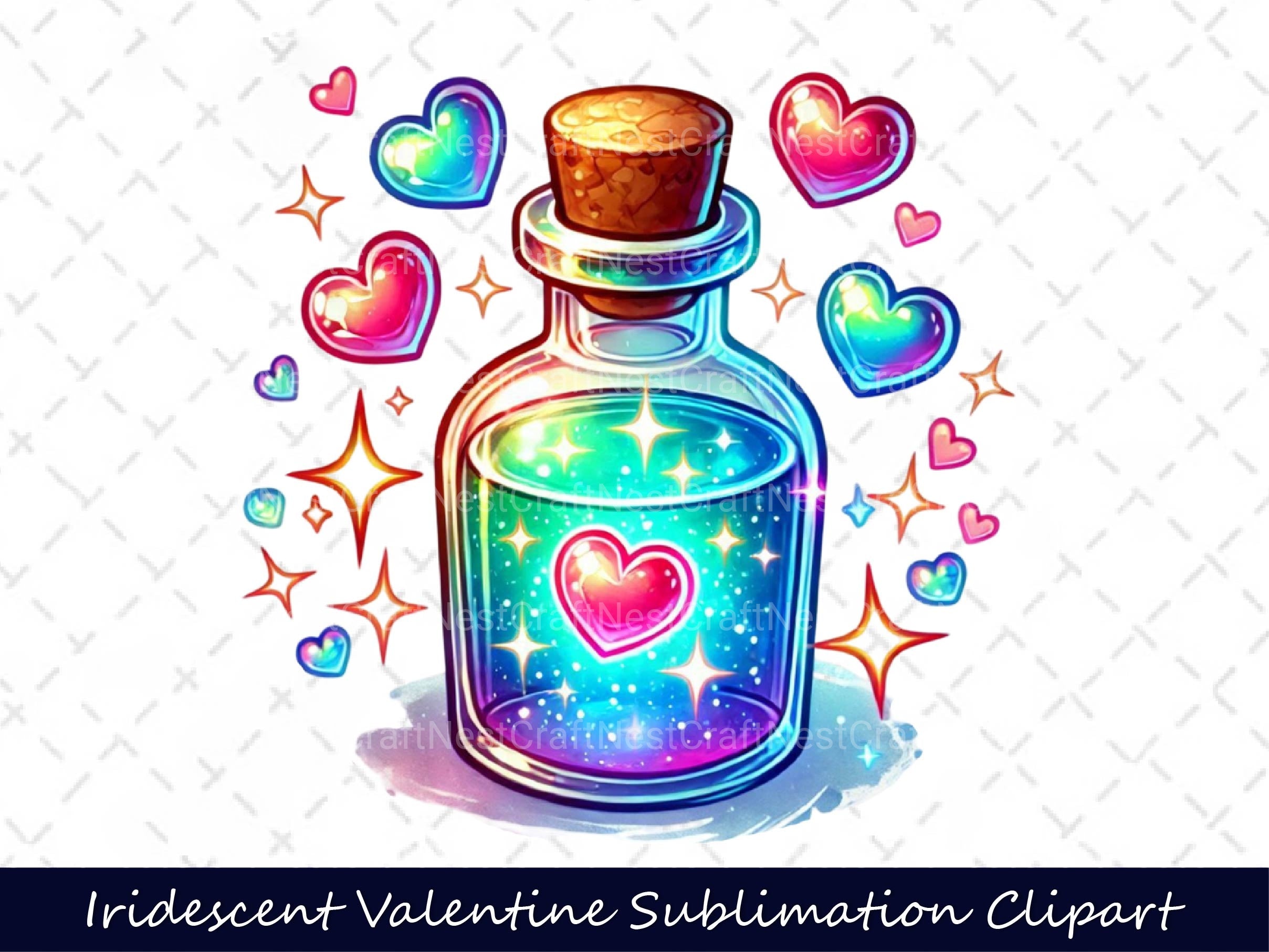 Iridescent Valentine Clipart Bundle 15 - CraftNest - Digital Crafting and Art