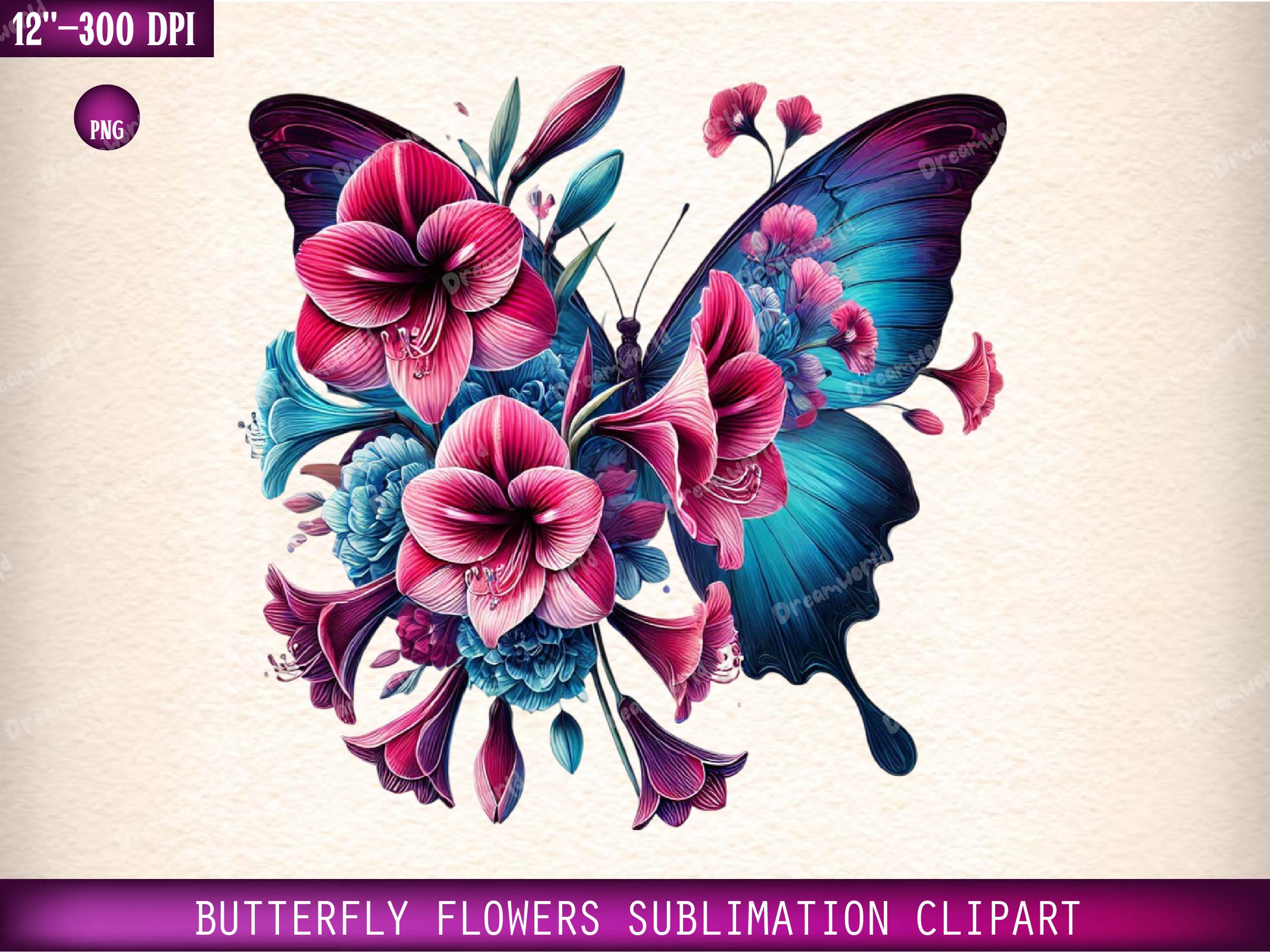 Butterfly Flowers Clipart Bundle 23 - CraftNest - Digital Crafting and Art