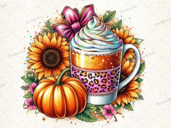 Pumpkin Coffee Cup Clipart Bundle - CraftNest - Digital Crafting and Art