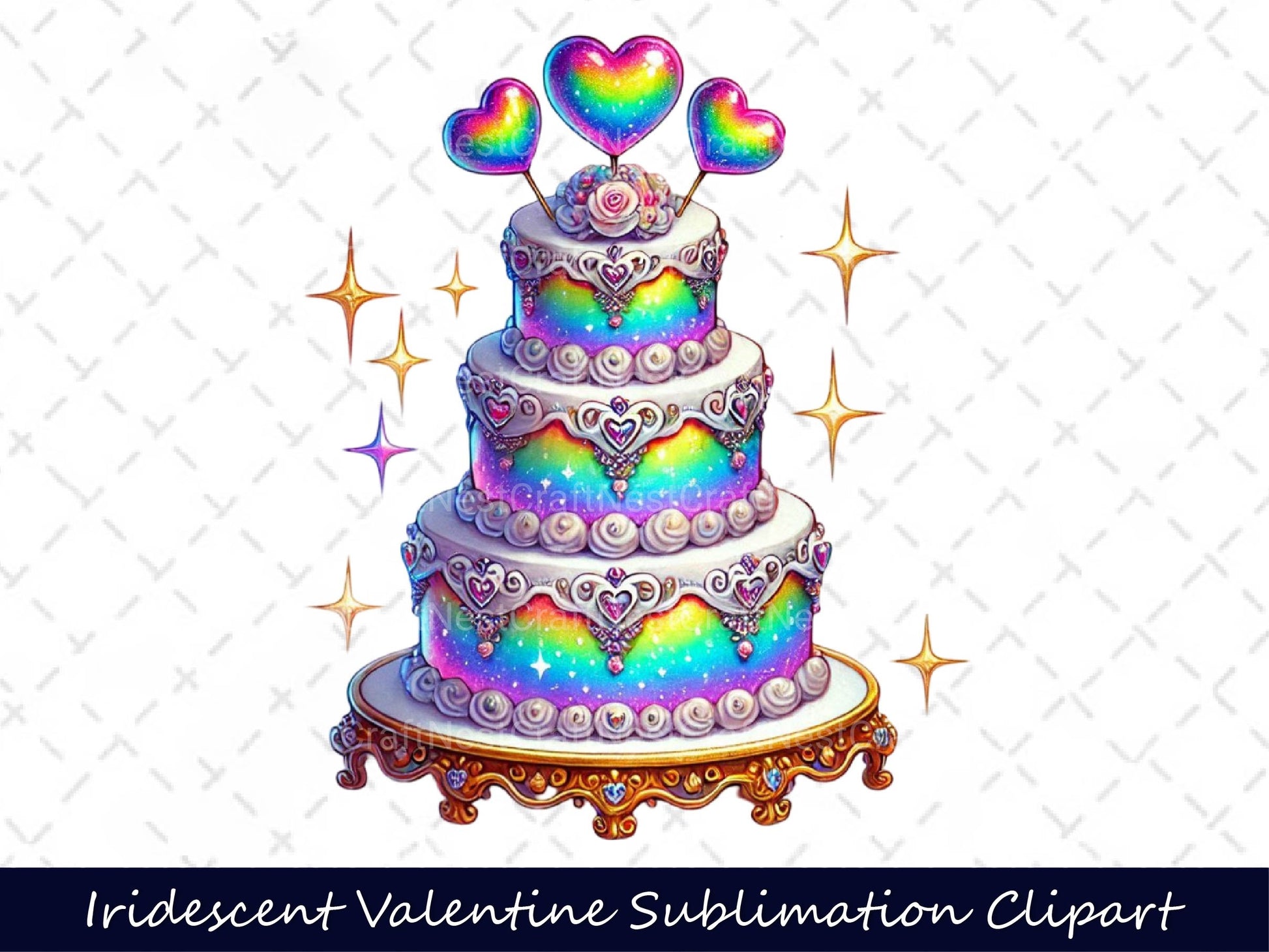 Iridescent Valentine Clipart Bundle 4 - CraftNest - Digital Crafting and Art