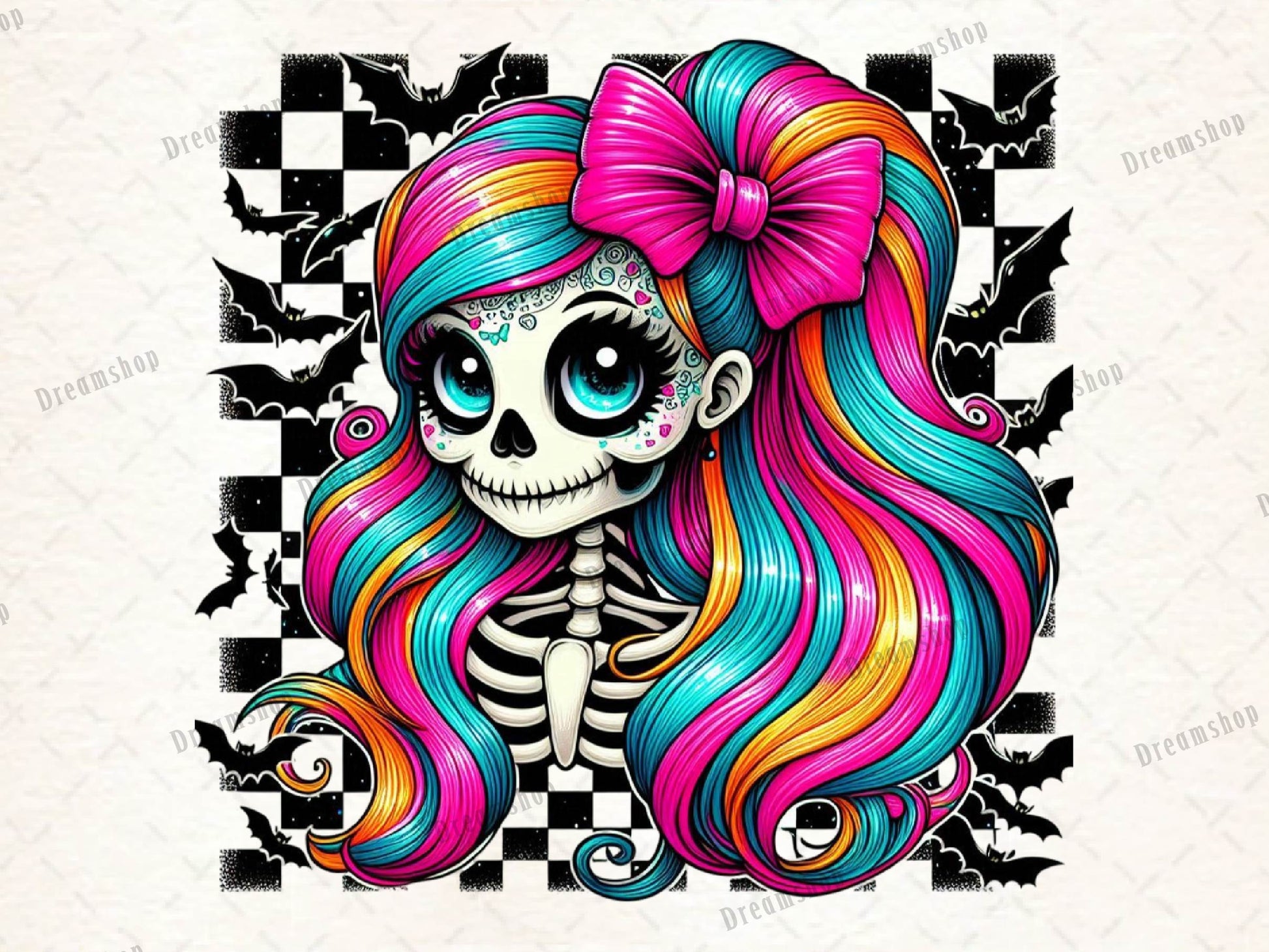 Whimsical Skeleton Girl Halloween Clipart Bundle 1 - CraftNest - Digital Crafting and Art