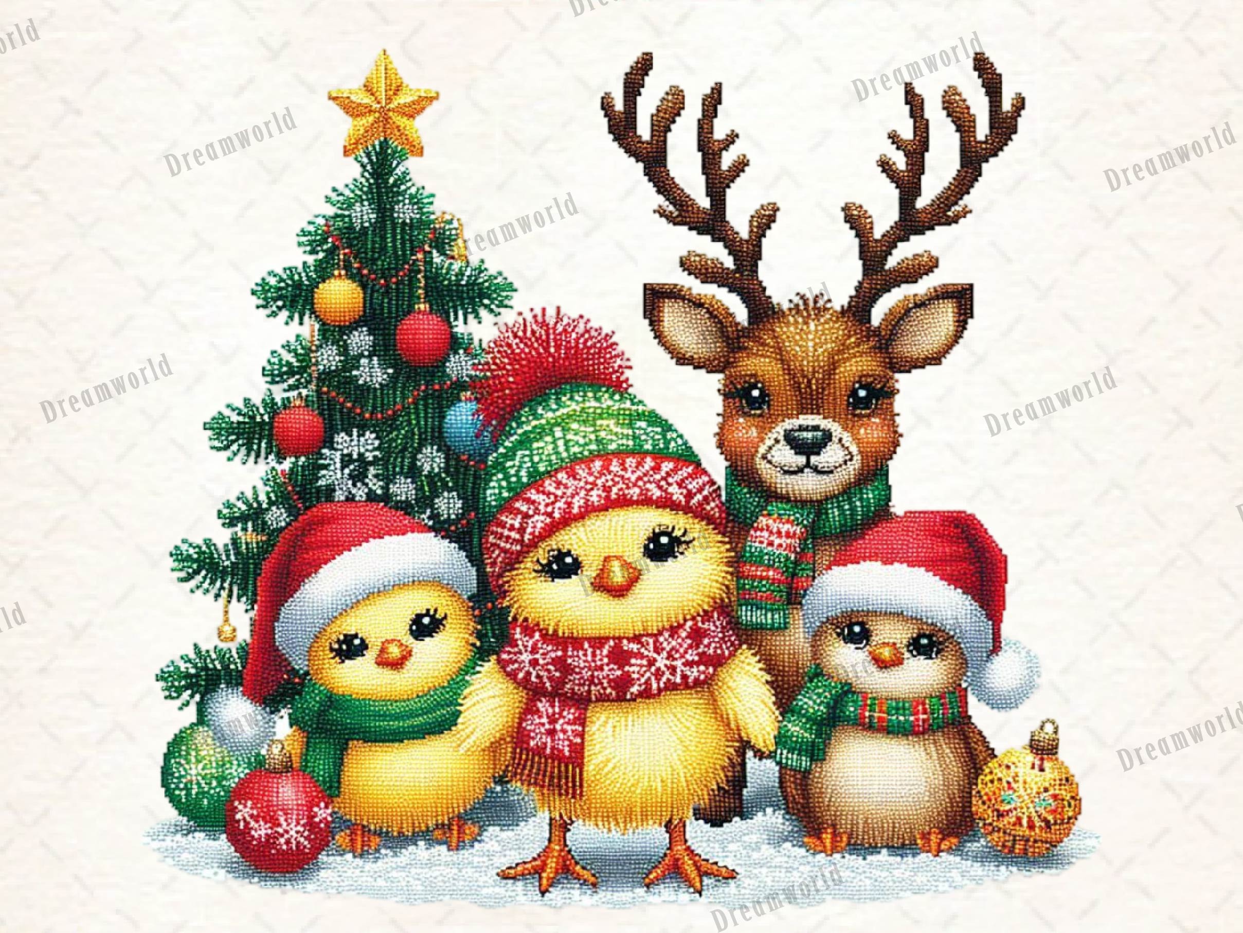 Christmas Chicken Embroidered Clipart Bundle 1 - CraftNest - Digital Crafting and Art