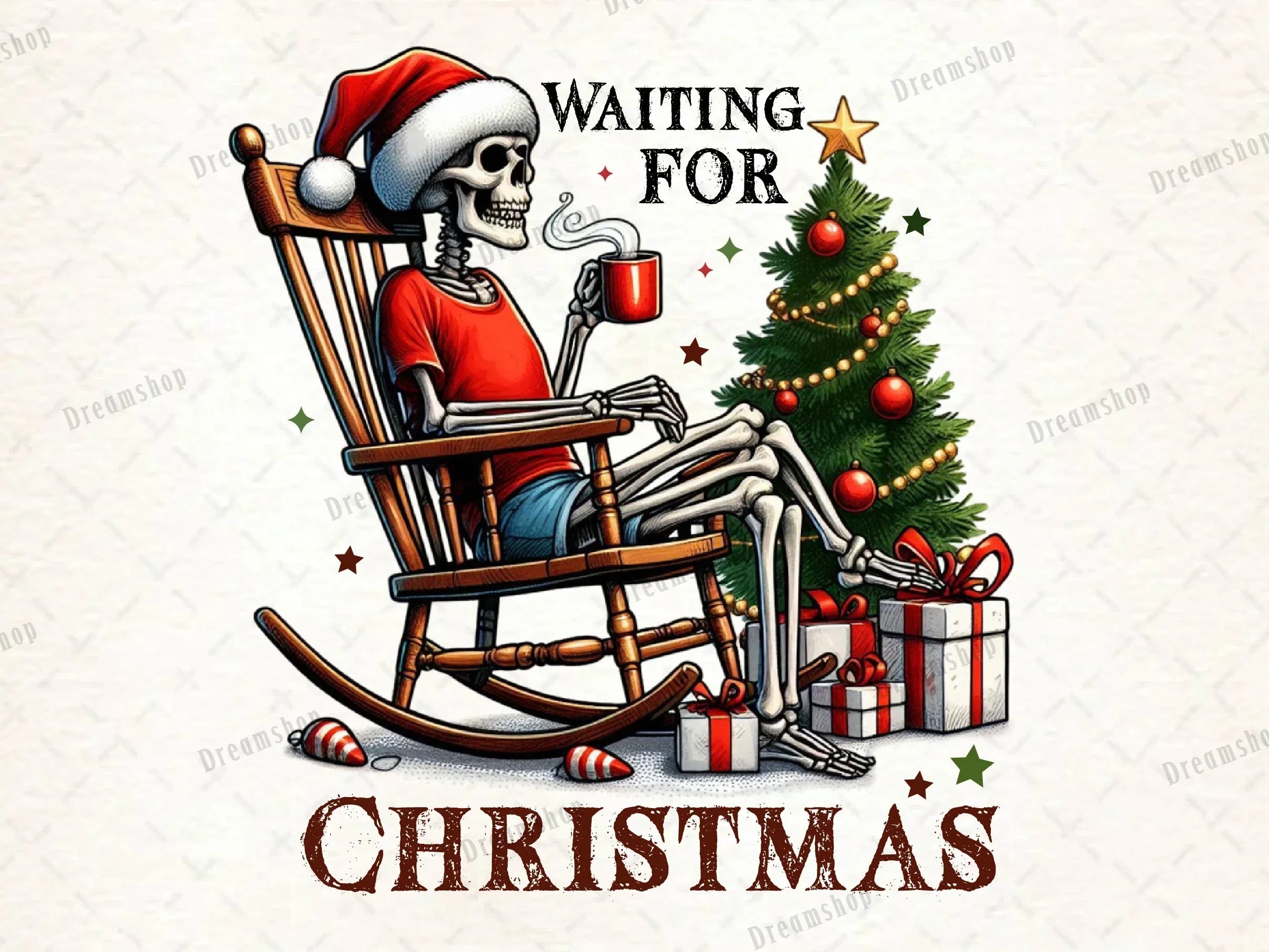 Halloween Skeleton Waiting For Christmas Clipart Bundle 1 - CraftNest - Digital Crafting and Art